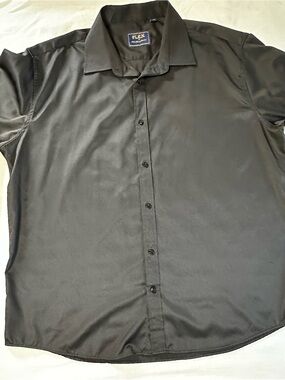 Flex Men's Black Long-Sleeve Dress Shirt